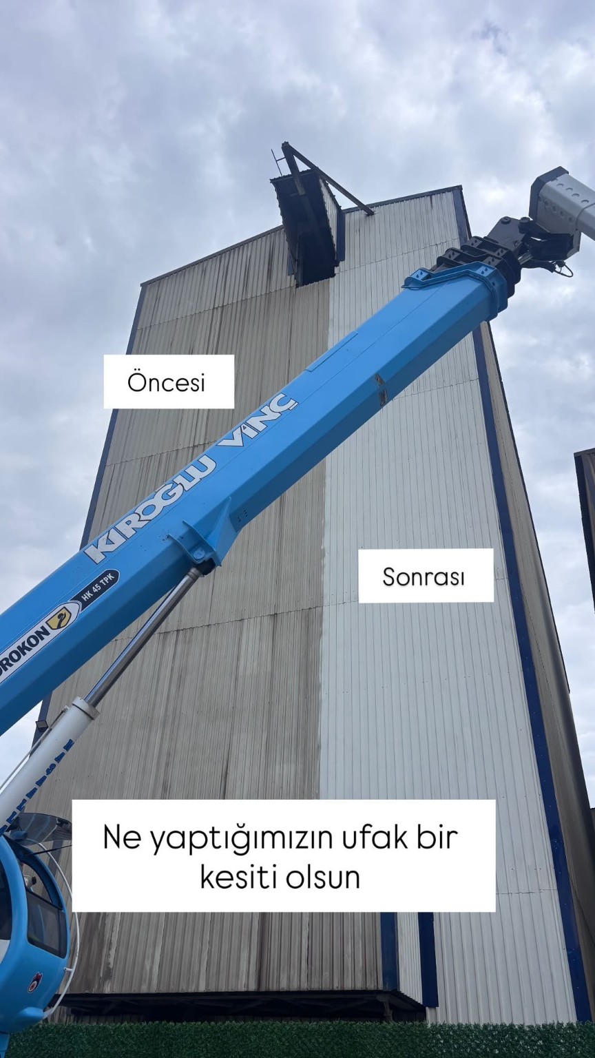 Mersin fabrika dış cephe temizliği öncesi ve sonrası